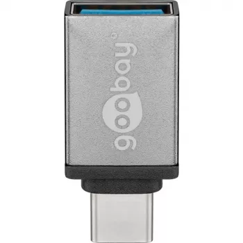 Wentronic Goobay Προσαρμογέας USB-C™ - υποδοχή θηλυκή USB 3.0 A, γκρι - για σύνδεση μεταξύ συσκευών USB-C™ και USB-A (56621)