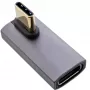 InLine Προσαρμογέας USB4, βύσμα/υποδοχή USB-C κάθετα δεξιά/αριστερά υπό γωνία, αλουμίνιο, γκρι