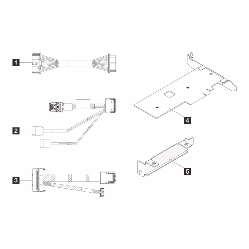 Lenovo ThinkSystem SR250 V3/ST250 V3 M.2 Σετ καλωδίων (4Z57A88898)