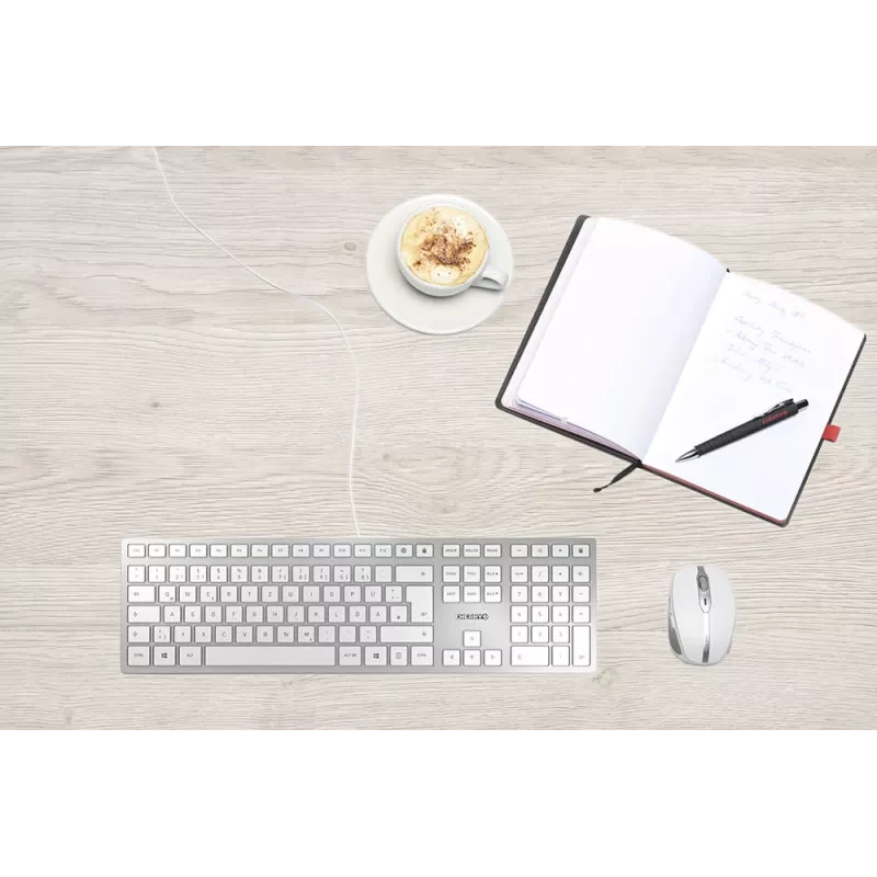 Πληκτρολόγιο CHERRY KC 6000 λεπτό Universal USB QWERTZ γερμανικό ασημί