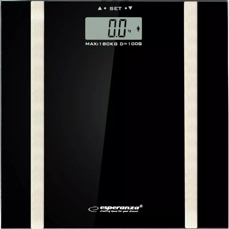 Ζυγαριά μπάνιου Esperanza EBS018K – ηλεκτρονική, 180 kg, μαύρη