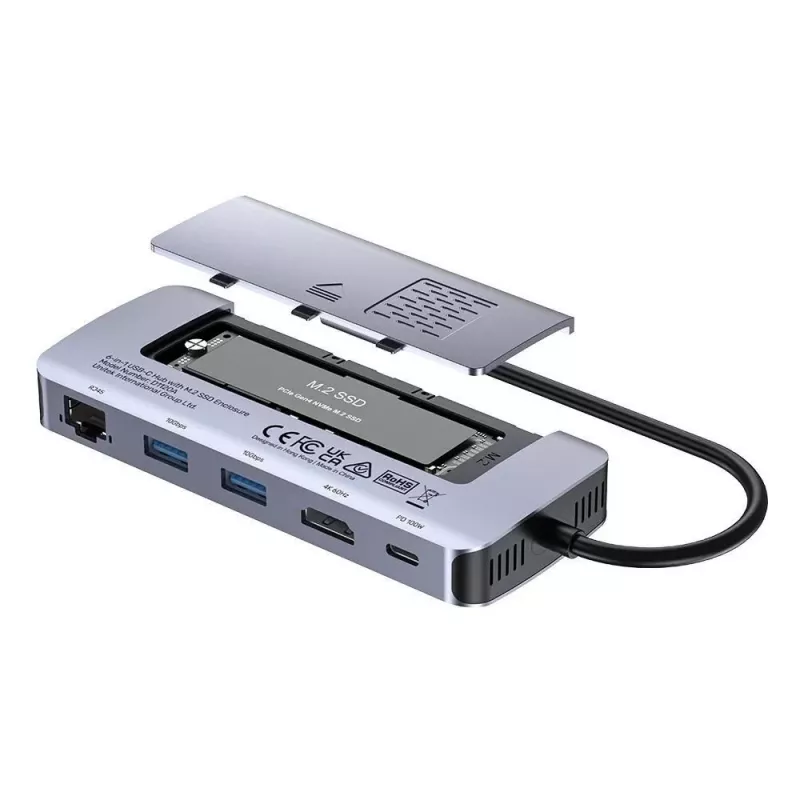 UNITEK Ενεργός Hub USB-C 10GBPS,M.2,HDMI, PD 100W