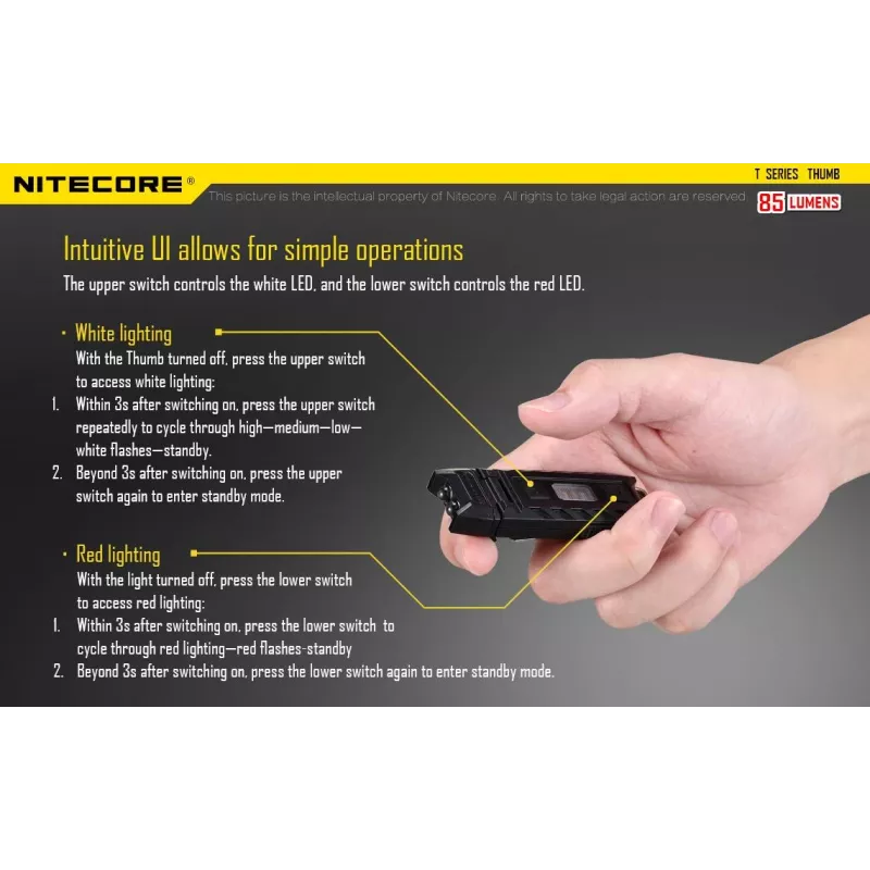Φακός T-Series 85 LUMENS/THUMB Nitecore