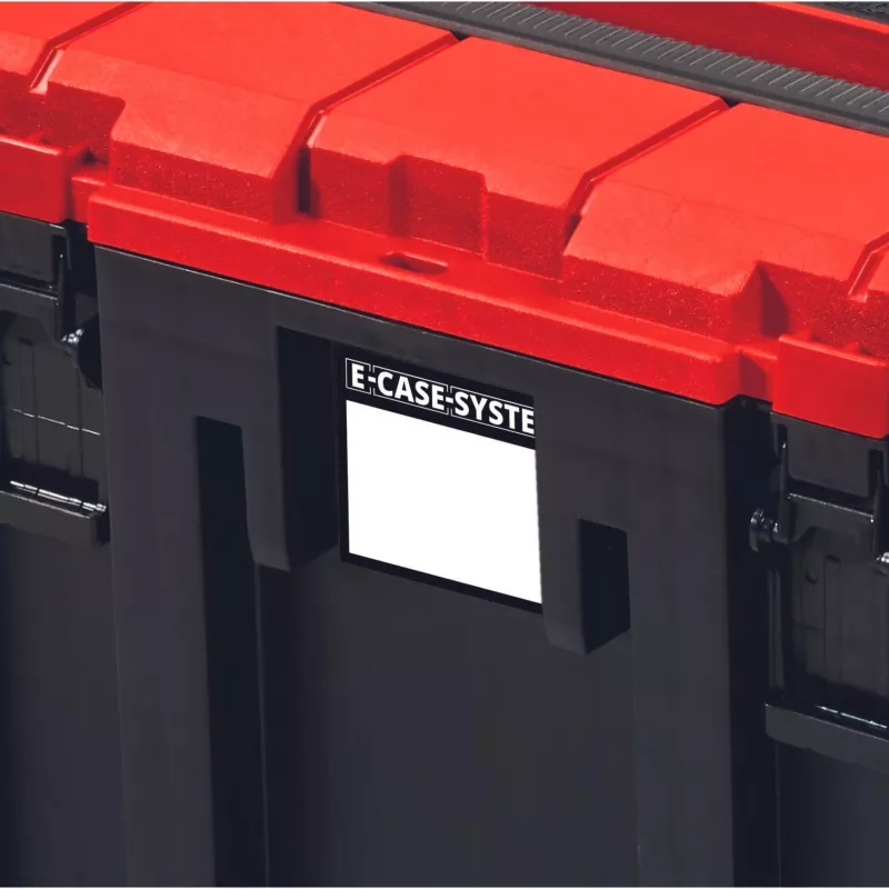 Einhell 4540021 E-Case M βαλίτσα συστήματος, εργαλειοθήκη, πολυπροπυλένιο, φέρουσα ικανότητα 90 kg, μαύρο/κόκκινο