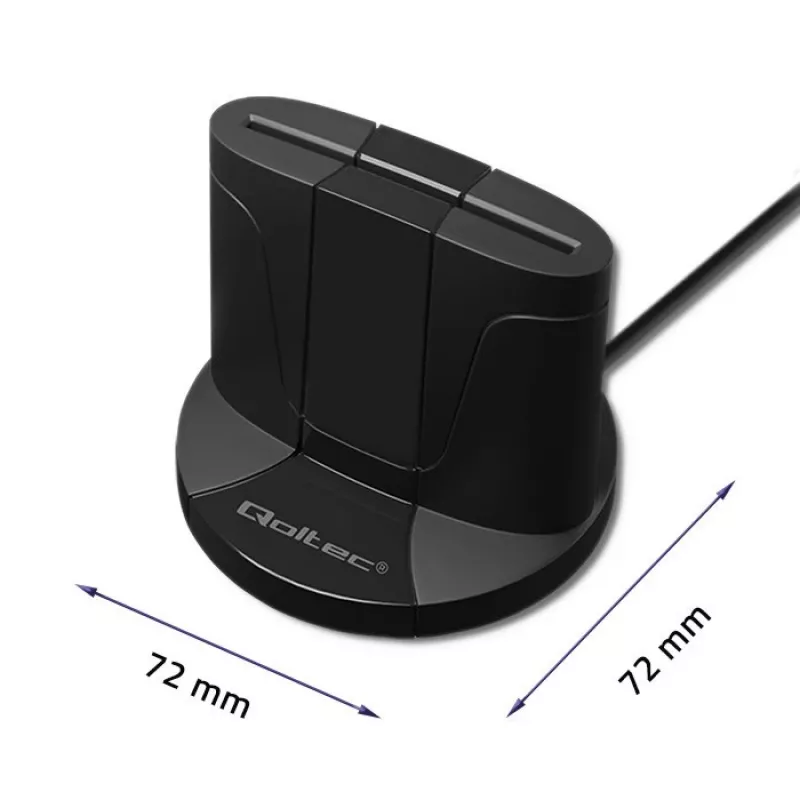 Smart Card Reader Qoltec 50632 USB 2.0 μαύρο καλώδιο 1m