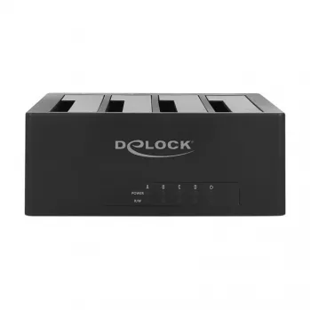 DeLOCK Σταθμός σύνδεσης USB Type-C για 4 x SATA HDD / SSD - Σταθμός σύνδεσης HDD θέσεις: 4 - 2.5 / 3.5 κοινόχρηστα (6,4 cm/8,9 cm κοινόχρηστα