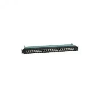 Patch panel VALUE Cat.6 19 ιντσών 24 θυρών θωρακισμένο μαύρο