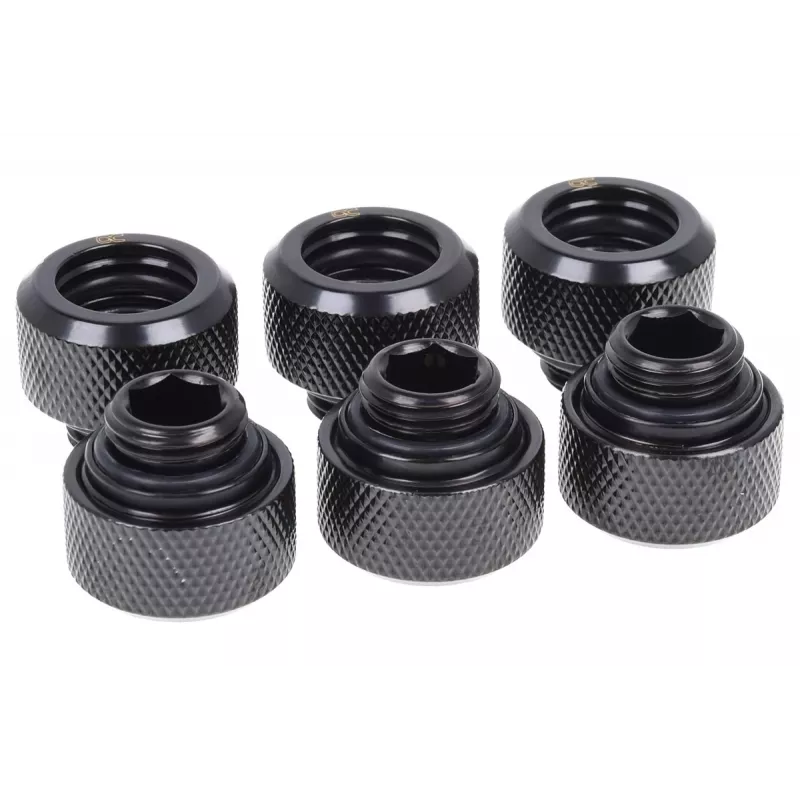 Alphacool 17377 Eiszapfen σύνδεσμος για σκληρό σωλήνα 13 mm G1/4, 6 τεμ., μαύρος