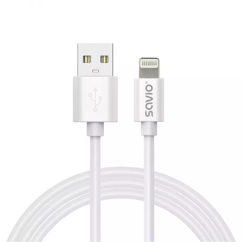 Savio Cl-193 Καλώδιο USB USB 2.0 2 m USB A USB C/Lightning Λευκό