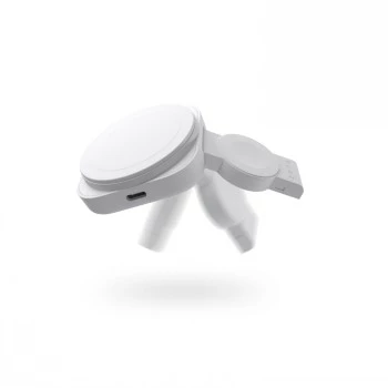 ZENS 2-IN-1 MAGSAFE + WATCH TRAVEL CHARGER λευκό