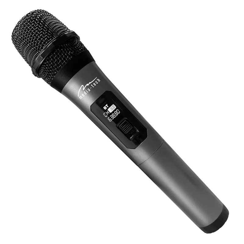 Μικρόφωνο karaoke MEDIA-TECH MT398 Wireless, USB-C, λειτουργεί με μπαταρία, εμβέλεια 20 m, μαύρο