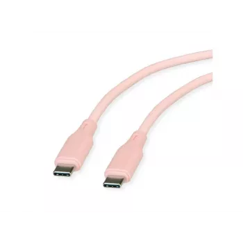 ROLINE καλώδιο USB 2.0 C-C ST/ST σιλικόνης 60W 1m ροζ - καλώδιο - ψηφιακό/δεδομένων (11.02.9122)