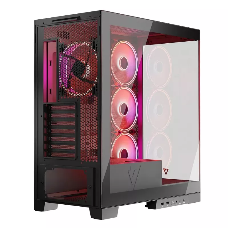 Κουτί PC MODECOM Volcano SPACE APEX ARGB Midi Tower, Γυαλί Tempered, USB-C, Υποστηρίζει ATX/microATX/Mini-ITX, GPU έως 430 mm, Ψύκτρα CPU έως 180 mm