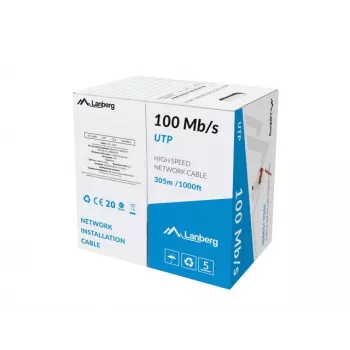 Καλώδιο δικτύου LANBERG LCU5-10CC-0305-R U/UTP Cat5e 305 m κόκκινο CCA PVC