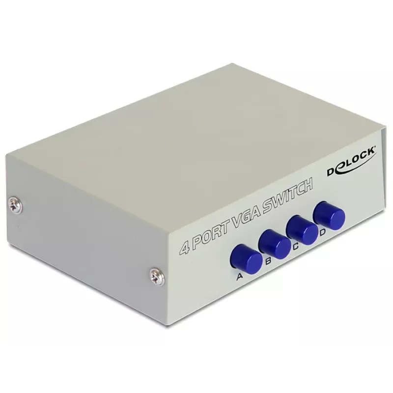 DeLock Διακόπτης VGA 4 Port χειροκίνητος αμφίδρομος - Διακόπτης οθόνης - 4 x VGA - Desktop (87635)