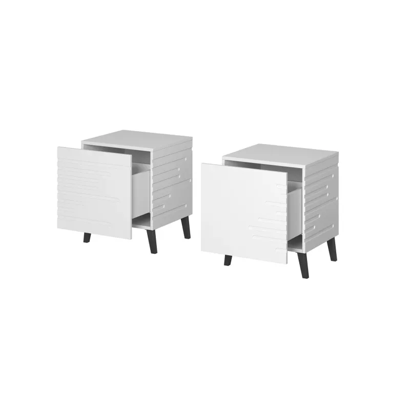 Κομοδίνο cama meble NOVA με 1 συρτάρι 44×40×52 cm, λευκό ματ