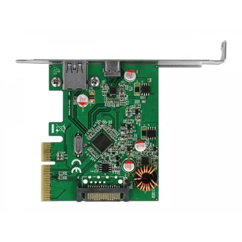 DeLOCK 90299 Κάρτα PCIe x4, 1x USB Type-C + 1x USB Type-A, USB 3.2 Gen 2 (10 Gbps)
