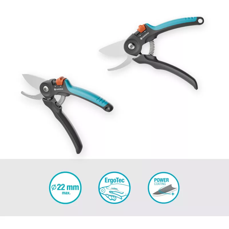 Ψαλίδι κλαδέματος GARDENA PremiumCut 12241-20 Bypass, γκρι/τυρκουάζ