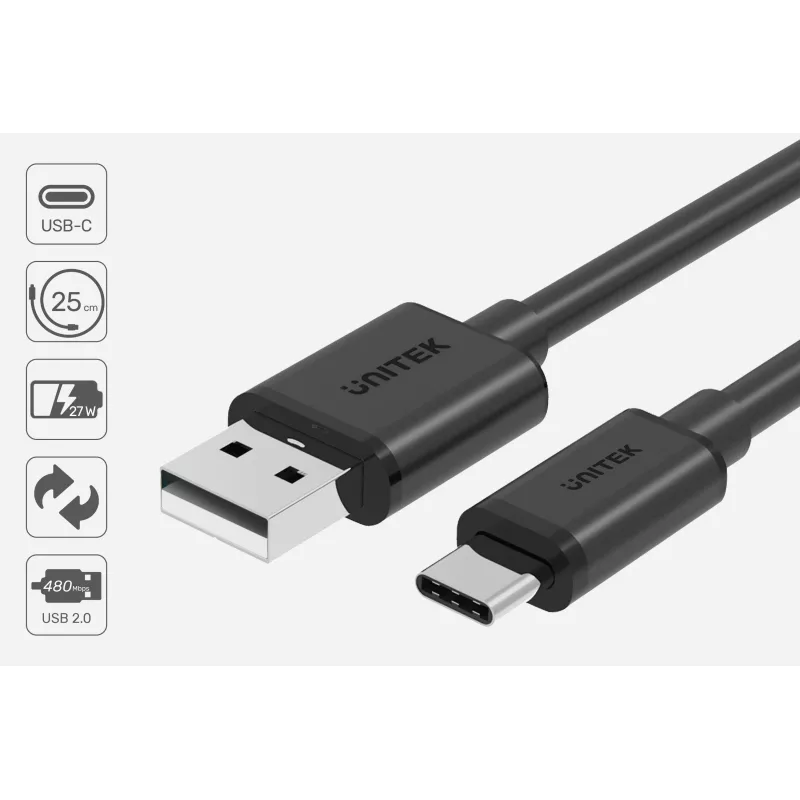 UNITEK C14069BK Καλώδιο USB 3 m USB A σε USB C