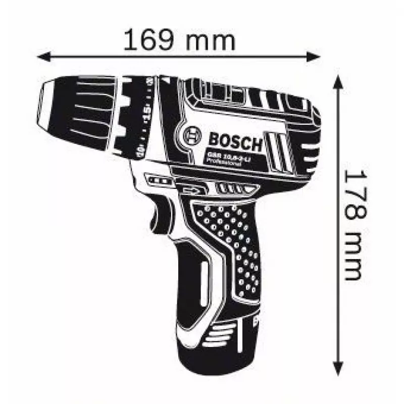 Bosch GSR 10,8-2-LI Professional Keyless μαύρο, μπλε, κόκκινο