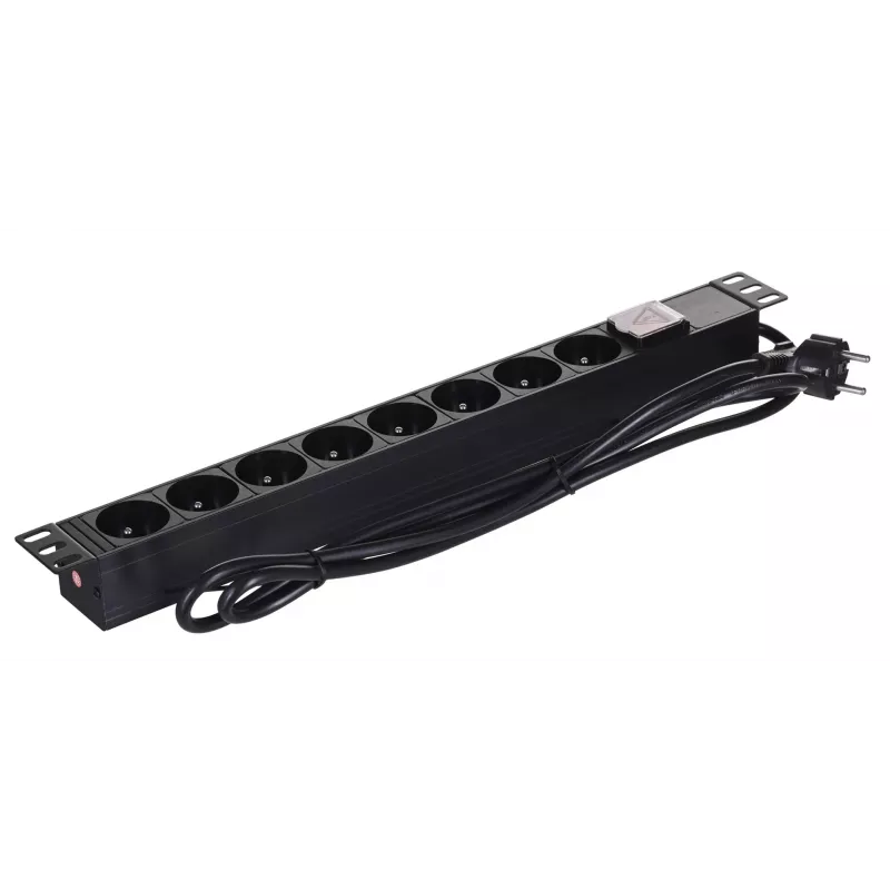 Alantec Πολύπριζο 19 ιντσών 1U, 8x CEE 7/5, διακόπτης, 1.8m (PZ081U)