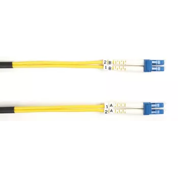 Καλώδιο patch οπτικών ινών Black Box OS1 LC-LC duplex 15 m, Singlemode, κίτρινο περίβλημα