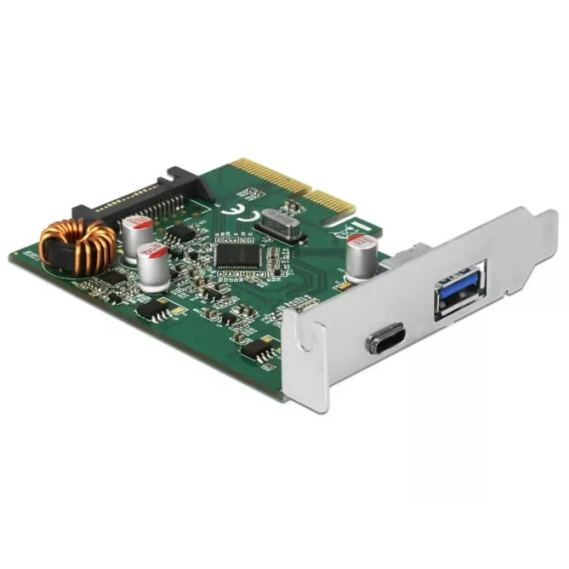 DeLOCK 90299 Κάρτα PCIe x4, 1x USB Type-C + 1x USB Type-A, USB 3.2 Gen 2 (10 Gbps)