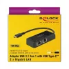 DeLOCK 63927 Αντάπτορας USB-C σε 2x Gigabit LAN, Μαύρο