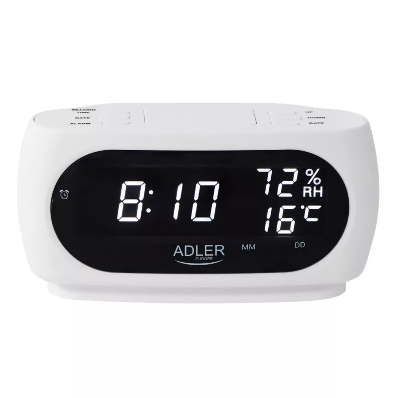 Adler AD 1186W Ξυπνητήρι ψηφιακό ξυπνητήρι Μαύρο, Λευκό