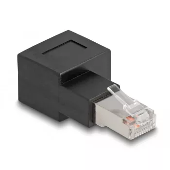 Delock - Προσαρμογέας δικτύου - RJ-45 (Α) σε δεξιά γωνία σε RJ-45 (Θ) - CAT 6a
