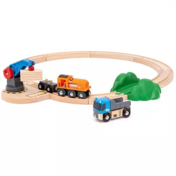Brio World Σετ εκκίνησης εμπορικού τρένου με γερανό