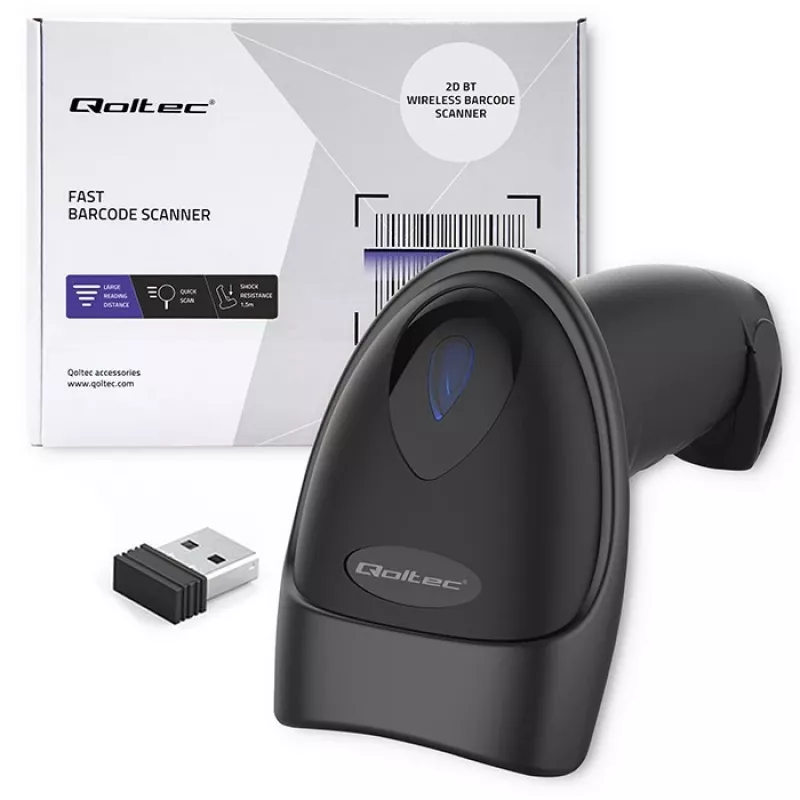 Σαρωτής barcode QOLTEC 50880 1D/2D USB — Σαρωτής χειρός με υποδοχή USB