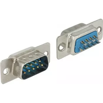 Connector Sub-D 9 pin DELOCK 65881 — μπλε/ασημί, 31×15×12.5 mm