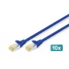 Καλώδιο δικτύου DIGITUS CAT 6A S/FTP DK-1644-A-010-B-10, 1 m, μπλε, 10 τεμ.