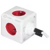 Allocacoc 2304/FREXPC πολύπριζο 3 m 5 πρίζες AC εσωτερικού χώρου κόκκινο, λευκό