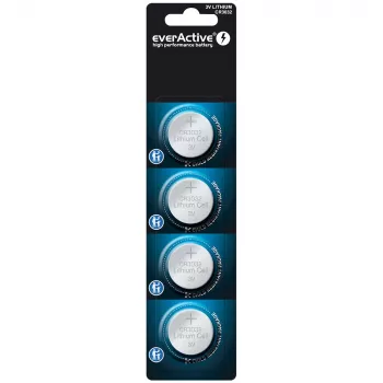 Μπαταρία λιθίου κουμπί everActive CR3032, 3V, 580 mAh, κουμπί, συσκευασία 4 τεμ.