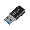 Savio AK-81 Προσαρμογέας καλωδίου βίντεο USB Type-C USB Type-A Μαύρο