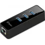 Fantec UMP-3UE1000 - προσαρμογέας δικτύου - USB3.0 - Gigabit Ethernet x 1 + USB3.0 x 3 - μαύρο (1959)