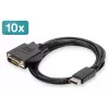 Καλώδιο προσαρμογέα Digitus DisplayPort – DVI, συσκευασία 10 τεμ.