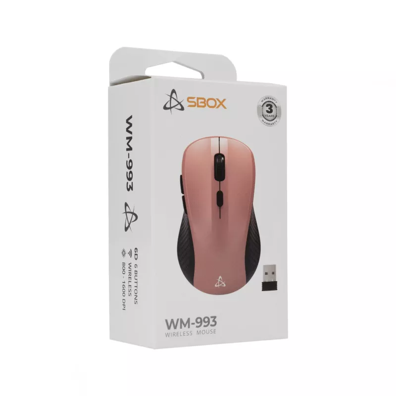 Ασύρματο ποντίκι SBOX WM-993 Ροζ USB Type-A