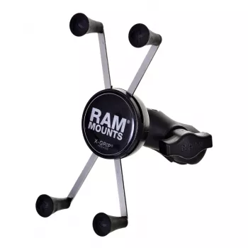Βάση μεγάλου κινητού RAM Mounts X-Grip με βάση στέλεχος πιρούνι μοτοσυκλέτας