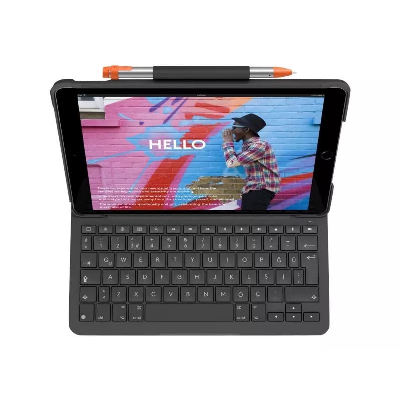 Logitech 920-011423 πληκτρολόγιο για φορητές συσκευές QWERTZ γερμανικό Bluetooth γκρι
