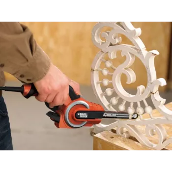 Ταινιολειαντήρας Black & Decker KA902EK — 400 W, ρυθμιζόμενη ταχύτητα, πλάκα λείανσης 451×13 mm, 230 V, καλώδιο 3 m, με τσάντα μεταφοράς