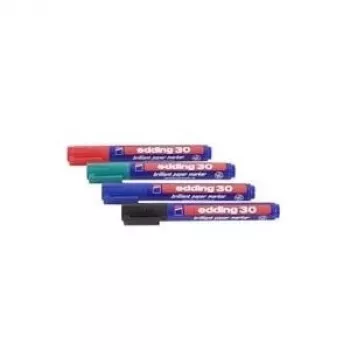 Edding 10 Brilliant-Paper-Marker Μόνιμος μαρκαδόρος – 30 ταξινομημένα χρώματα, μύτη 1,5–3,0 mm