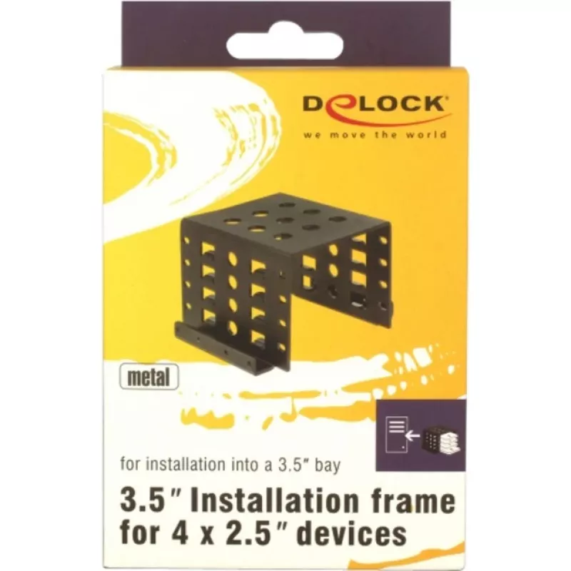 DeLOCK 18271 πλαίσιο τοποθέτησης 4 x μονάδες δίσκου 2,5 ιντσών σε θήκη 3,5 ιντσών