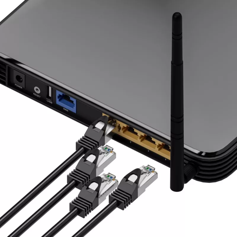 Καλώδιο patch LAN Extralink Cat5e FTP 5 m, συνεστραμμένου χαλκού, RJ-45–RJ-45, μαύρο