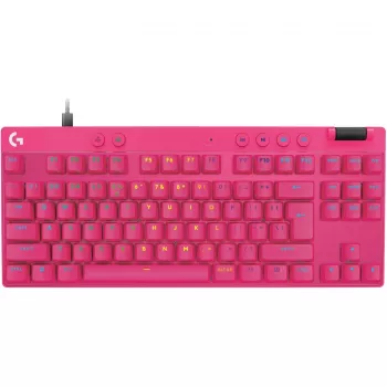 Πληκτρολόγιο Logitech G PRO X TKL RAPID Gaming USB QWERTY ροζ Tenkeyless