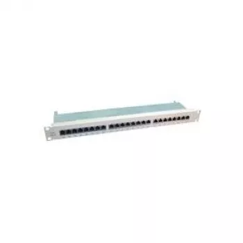 Patch panel VALUE Cat.6 19 ιντσών 24 θυρών θωρακισμένο γκρι