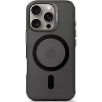 Decoded θήκη πλάτης από ανακυκλωμένο πλαστικό για iPhone 16 Pro, διαφανές μαύρο
