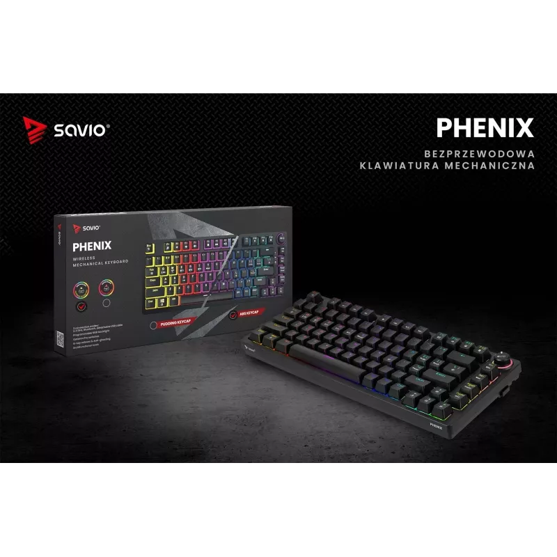 Savio Phenix SAVGK-RED Gaming πληκτρολόγιο USB RF Wireless Bluetooth QWERTY